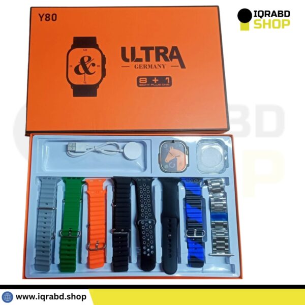 Y80 Ultra Smartwatch with 8 Straps in Bangladesh