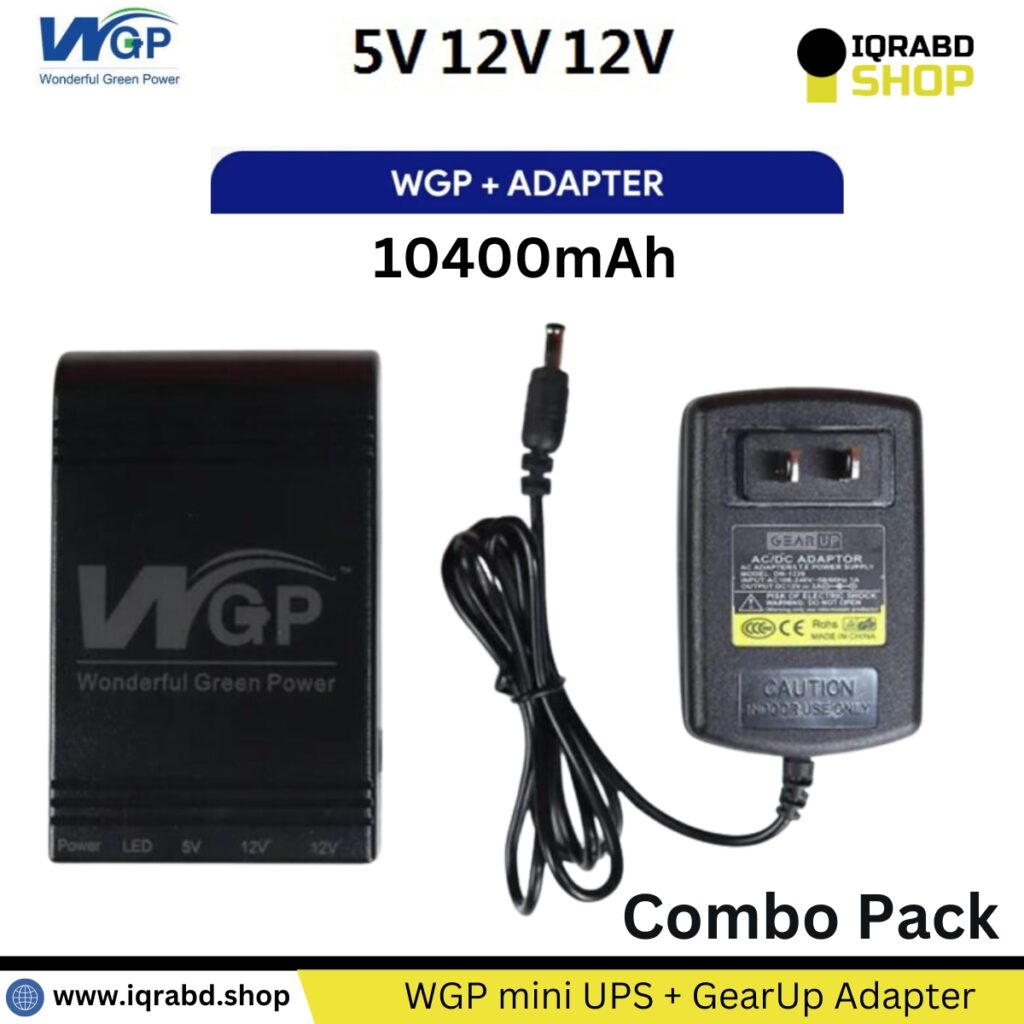 WGP mini UPS 5/12/12V + GearUP 12V/3A Adapter in Bangladesh