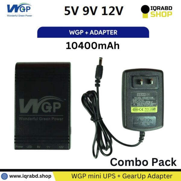 2024 NEW Model! WGP mini UPS 5/9/12V (10400mAh) + GearUP 12V/3A Adapter